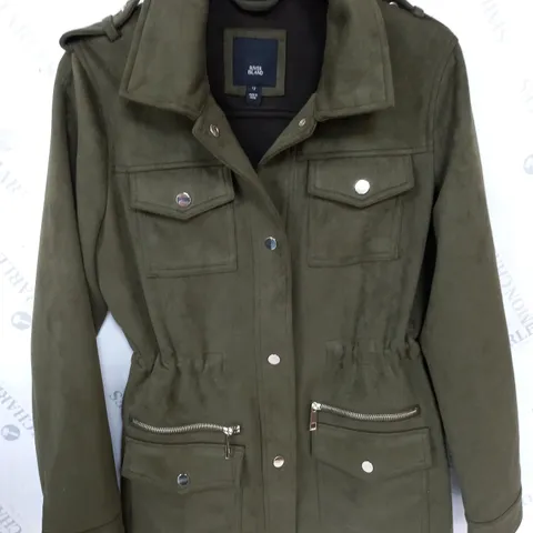 RIVER ISLAND GREEN MILITARY STYLE SHIRT - 12