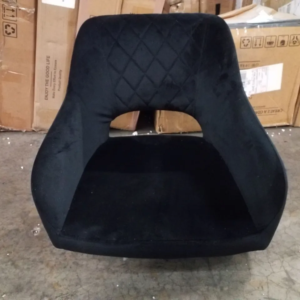 BOXED BLACK VELVET DINING CHAIR