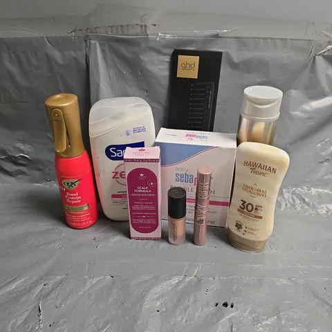 APPROXIMATEY 20 ASSORTED HEALTH AND BEAUTY PRODUCTS TO INCLUDE - NATURE SPELL SCALP FORMULA - JOICO BLONDE LIFE SHAMPOO - SEBAMED BABY BUBBLE BATH - ETC