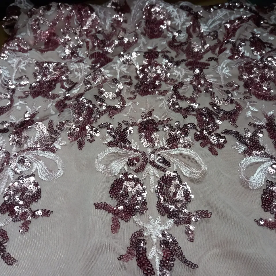GODDIVA PINK WITH FLORAL SEQUIN DETAIL DRESS - SIZE 16