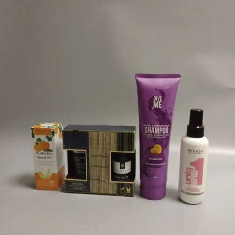 LOT OF APPROXIMATELY 20 COSMETICS ITEMS TO INCLUDE SHAMPOO, SEED OIL , BODY SPRAY, ETC