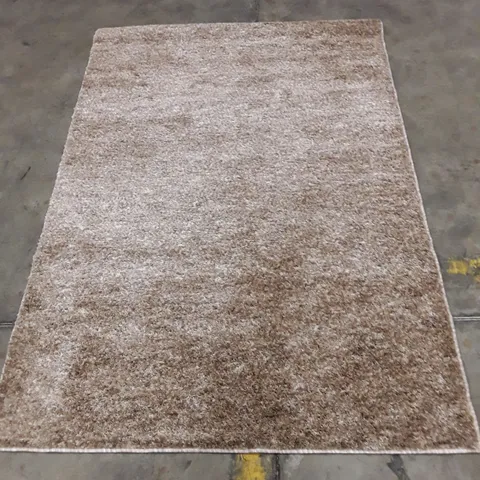 BROWN TEXTURED RECTANGULAR RUG 168X120CM APPROXIMATELY