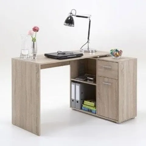 BOXED FMD FURNITURE SAND OAK ONE DRAWER DESK (1 BOX)