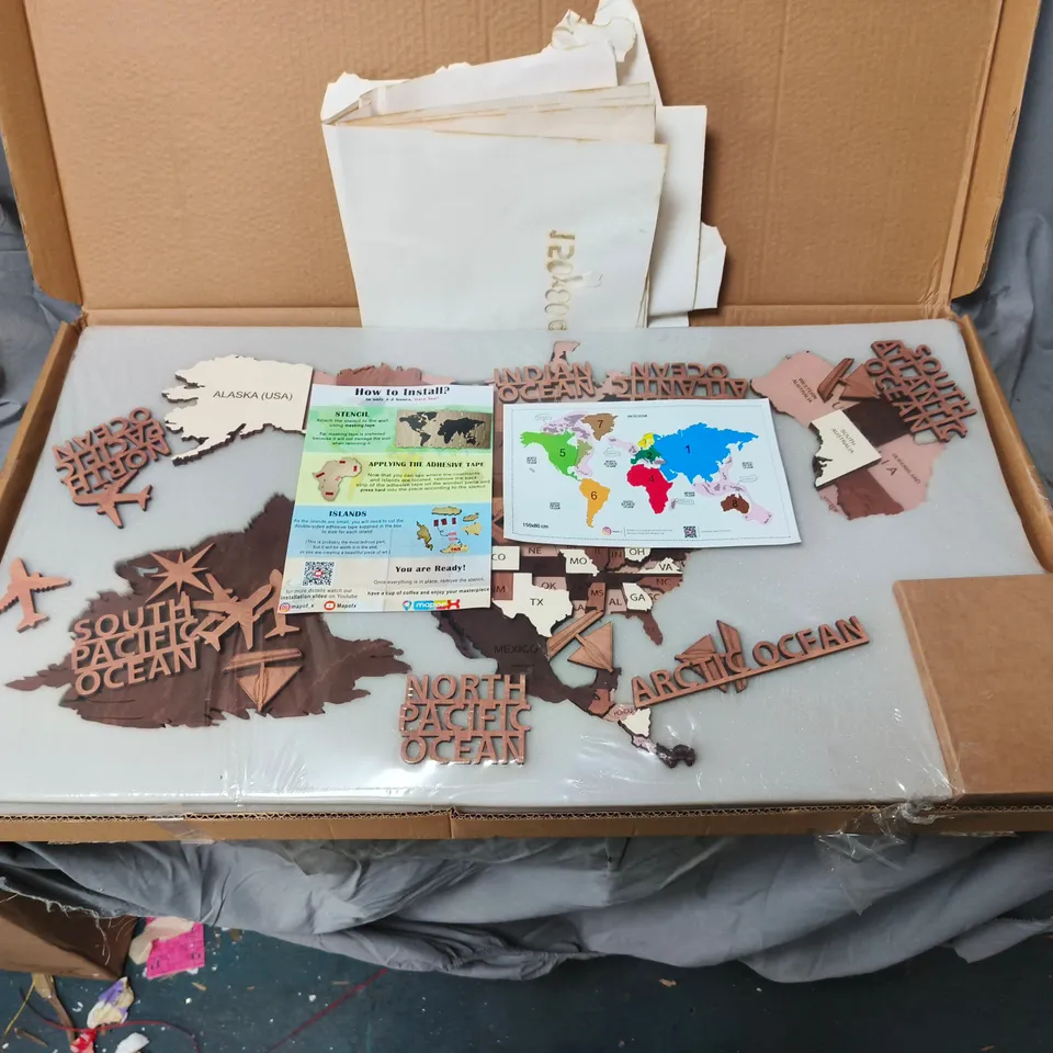 MAPOFX WOODEN WORLD MAP WALL ART – DIY PUZZLE KIT