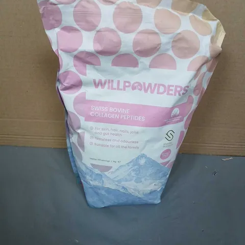 WILLPOWDERS SWISS BOVINE COLLAGEN PEPTIDES – 1KG DIETARY SUPPLEMENT 