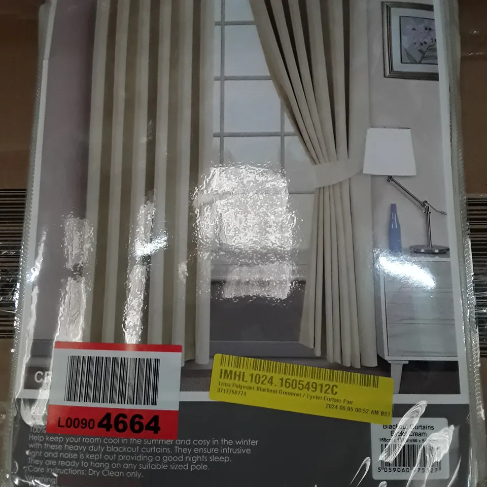 TRINA POLYESTER BLACKOUT GROMMET/EYELET CURTAIN PAIR