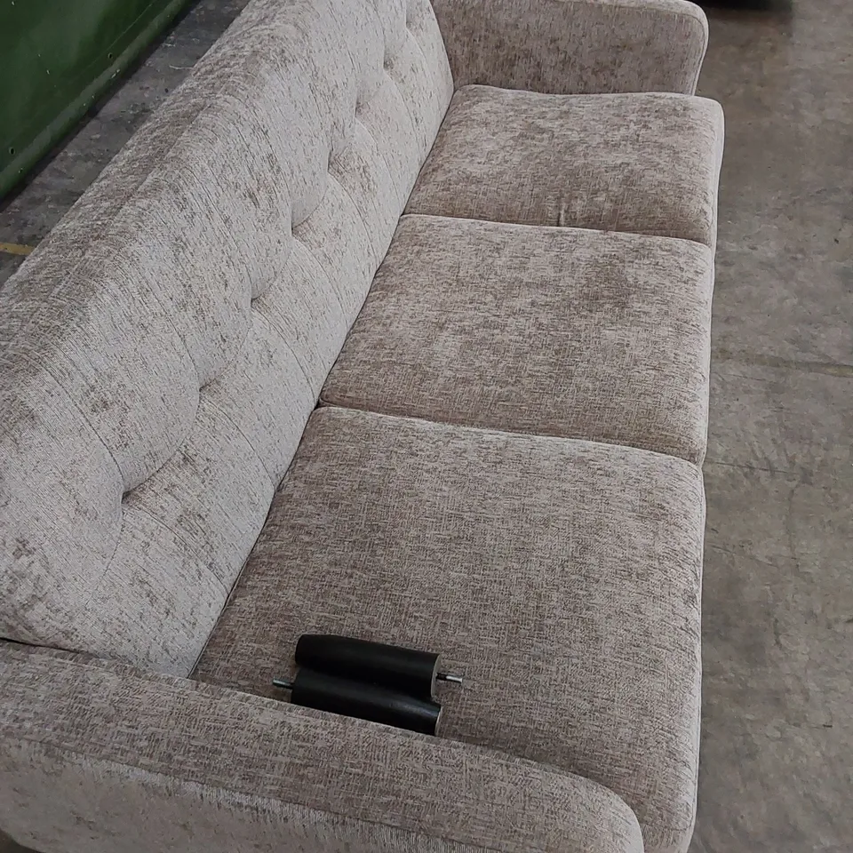 QUALITY DESIGNER 3 SEATER FABRIC UPHOLSTERED SOFA 