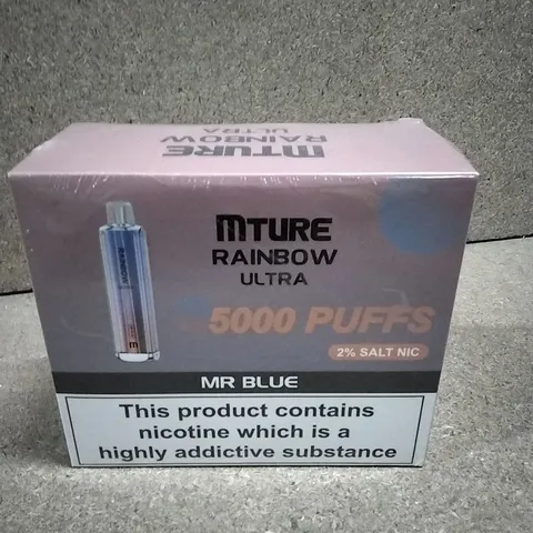 BOXED & SEALED MTURE RAINBOW ULTRA 5000 PUFF DISPOSABLE E-CIGERETTE 