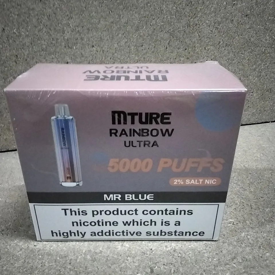 BOXED & SEALED MTURE RAINBOW ULTRA 5000 PUFF DISPOSABLE E-CIGERETTE 