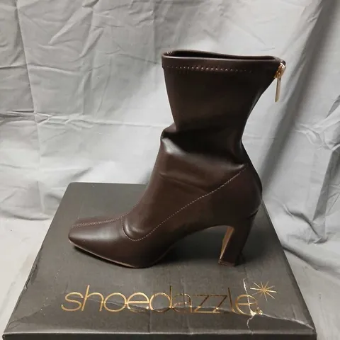 SHOEDAZZLE BROWN LEATHER ANKLE BOOT – WOMEN'S FOOTWEAR SIZE 6.5