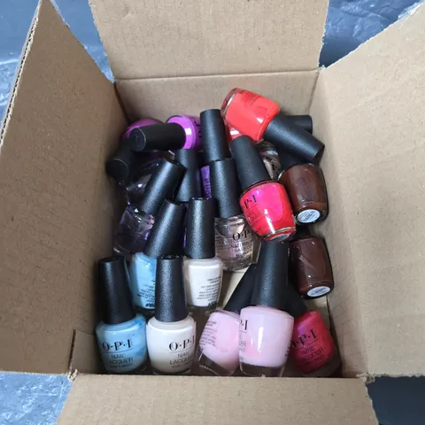 APPROXIMATELY 20 X ASSORTED OPI NAIL PRODUCTS BOXED