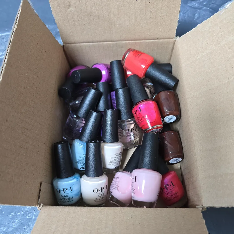 APPROXIMATELY 20 X ASSORTED OPI NAIL PRODUCTS BOXED