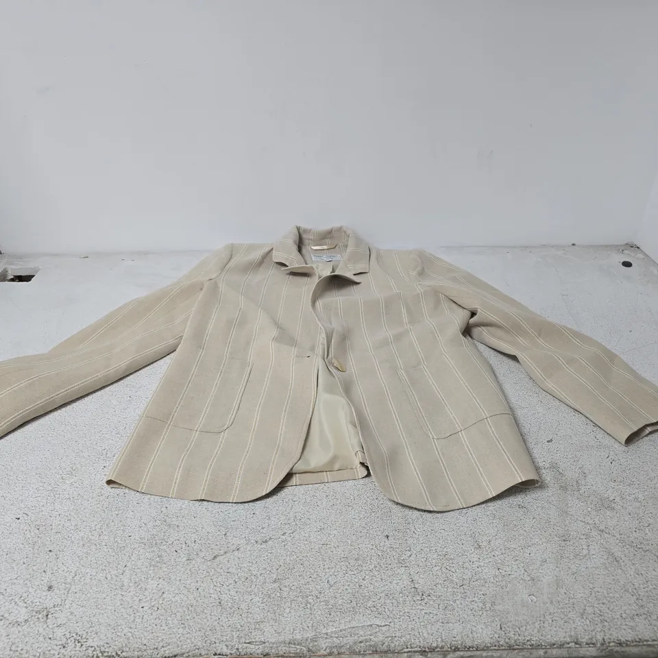 HELENE BERMAN LONDON BEIGE STRIPED BLAZER – UK SIZE 12