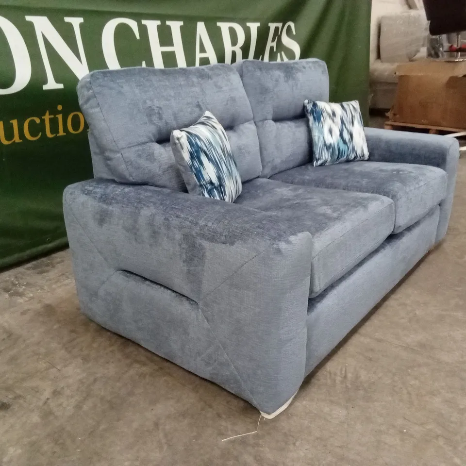 MELROSE FABRIC 2 SEATER SOFA - BLUE RRP £1249