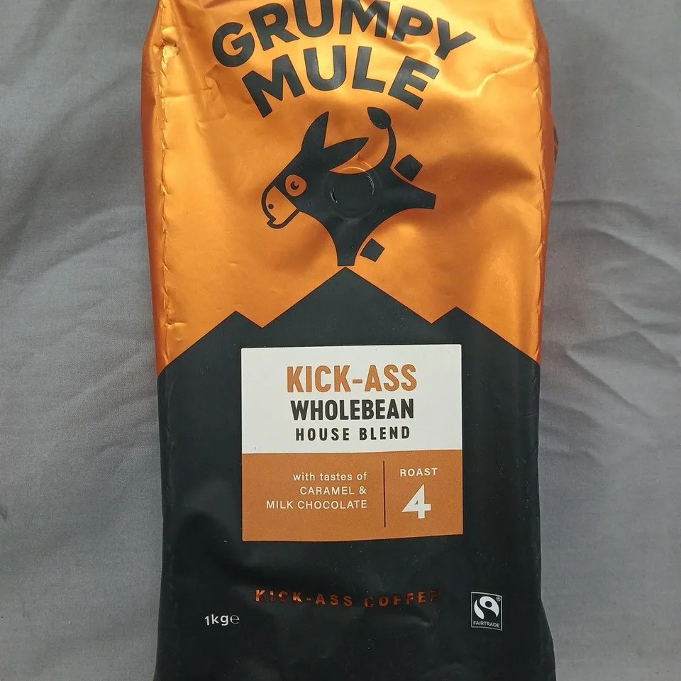 GRUMPY MULE KICK-ASS WHOLEBEAN HOUSE BLEND COFFEE (1KG)