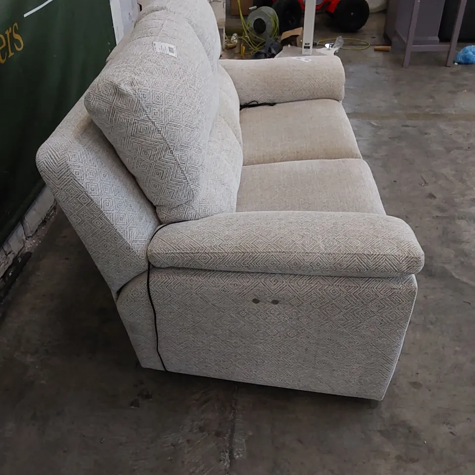 QUALITY G PLAN DESIGNER TAYLOR 2 SEATER ELECTRIC RECLINER SOFA IN NEBULAR PEBBLE FABRIC