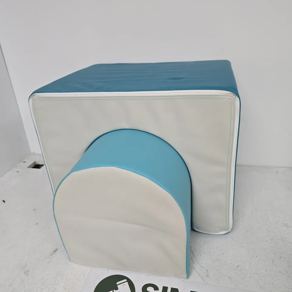 Soft Play Foam Cubes with Arch Tunnel – Teal & White
