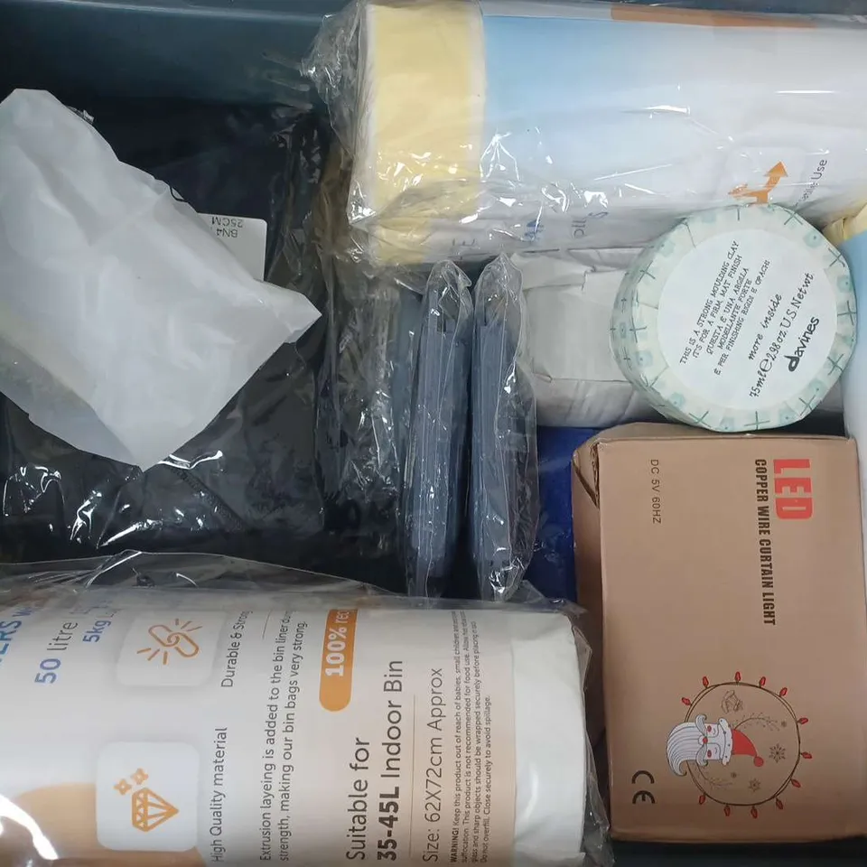 APPROXIMATELY 10 ASSORTED HOUSEHOLD ITEMS TO INCLUDE TUFF TAPE, CALCULATOR, WINDOW SHOCK ALARM, ETC