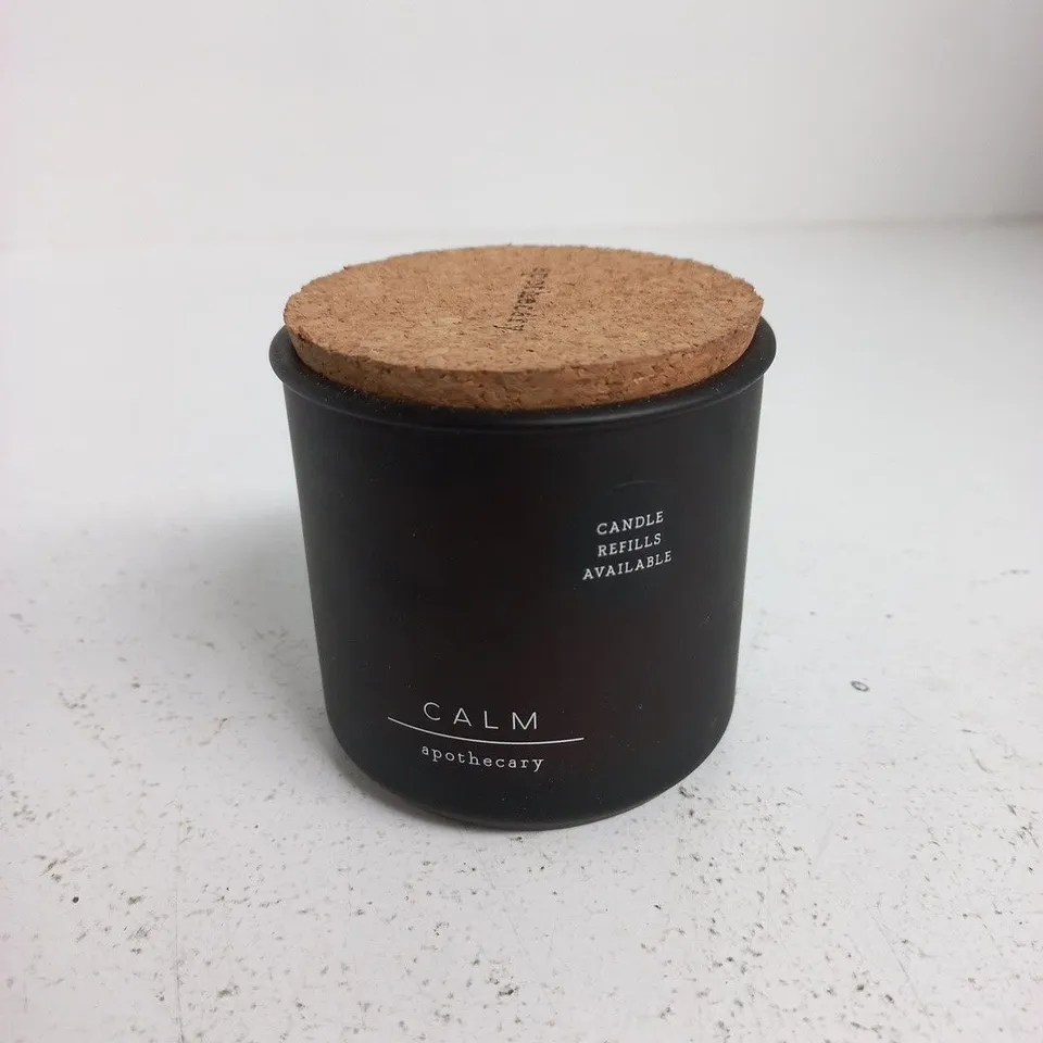 M&S HOME CALM APOTHECARY CANDLE – BLACK JAR WITH CORK LID