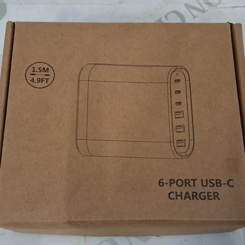 LOT OF 4 BOXED 6-PORT USB-C CHARGER