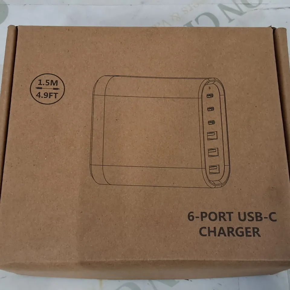 LOT OF 4 BOXED 6-PORT USB-C CHARGER