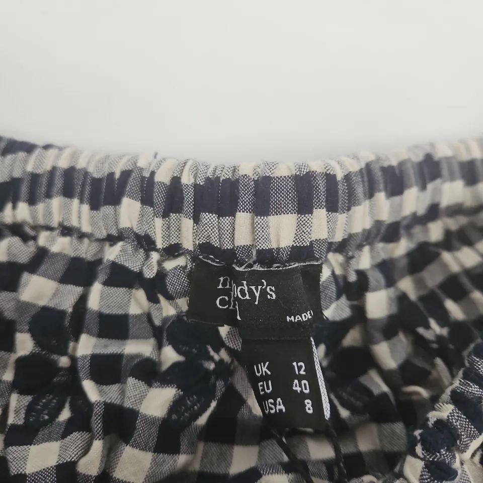 NOBODY'S CHILD NAPLES MIDI DRESS – NAVY GINGHAM, UK 12 