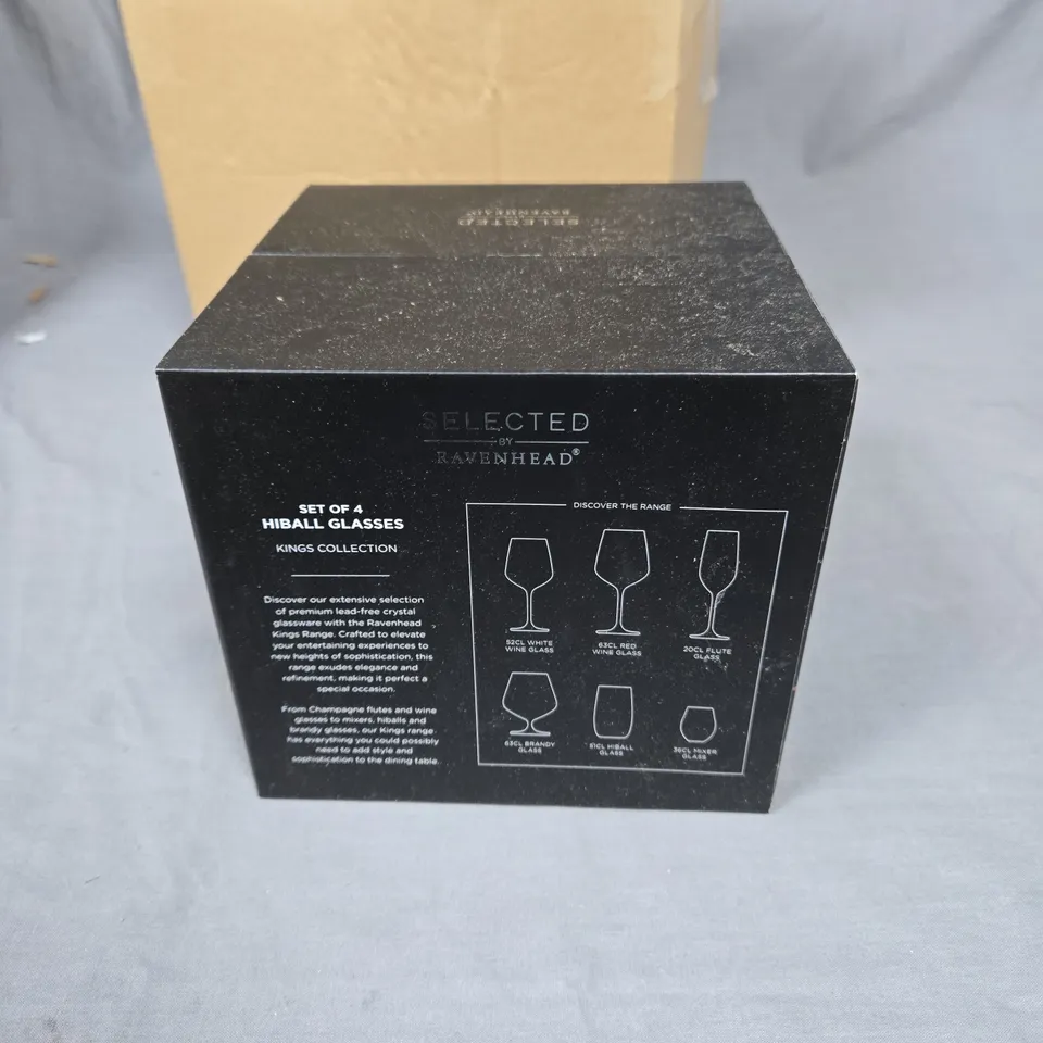 SELECTED BY RAVENHEAD KINGS COLLECTION HIBALL GLASSES SET OF 4