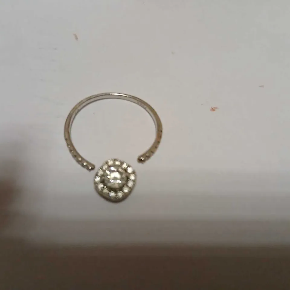 DIAMONIQUE 0.9CT TW HALO RING SET STERLING SILVER 