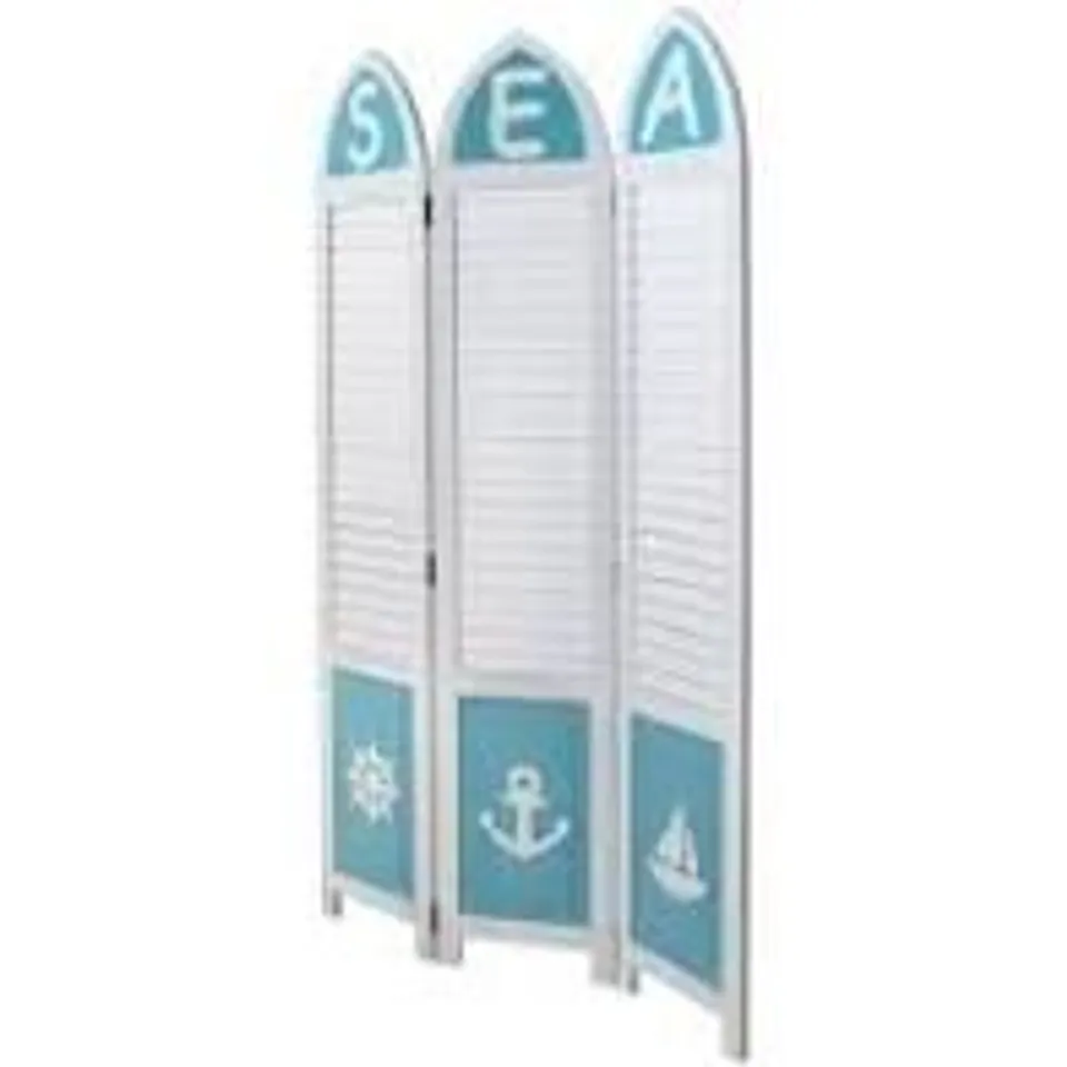 BOXED MONATUK SEASIDE WOODEN 3-PANEL ROOM DIVIDER (1 BOX) RRP £109.99