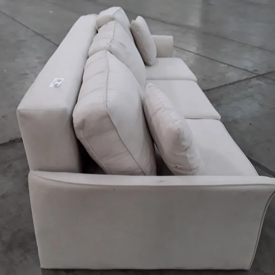 QUALITY DESIGNER 3 SEATER SOFA - CREAM FABRIC