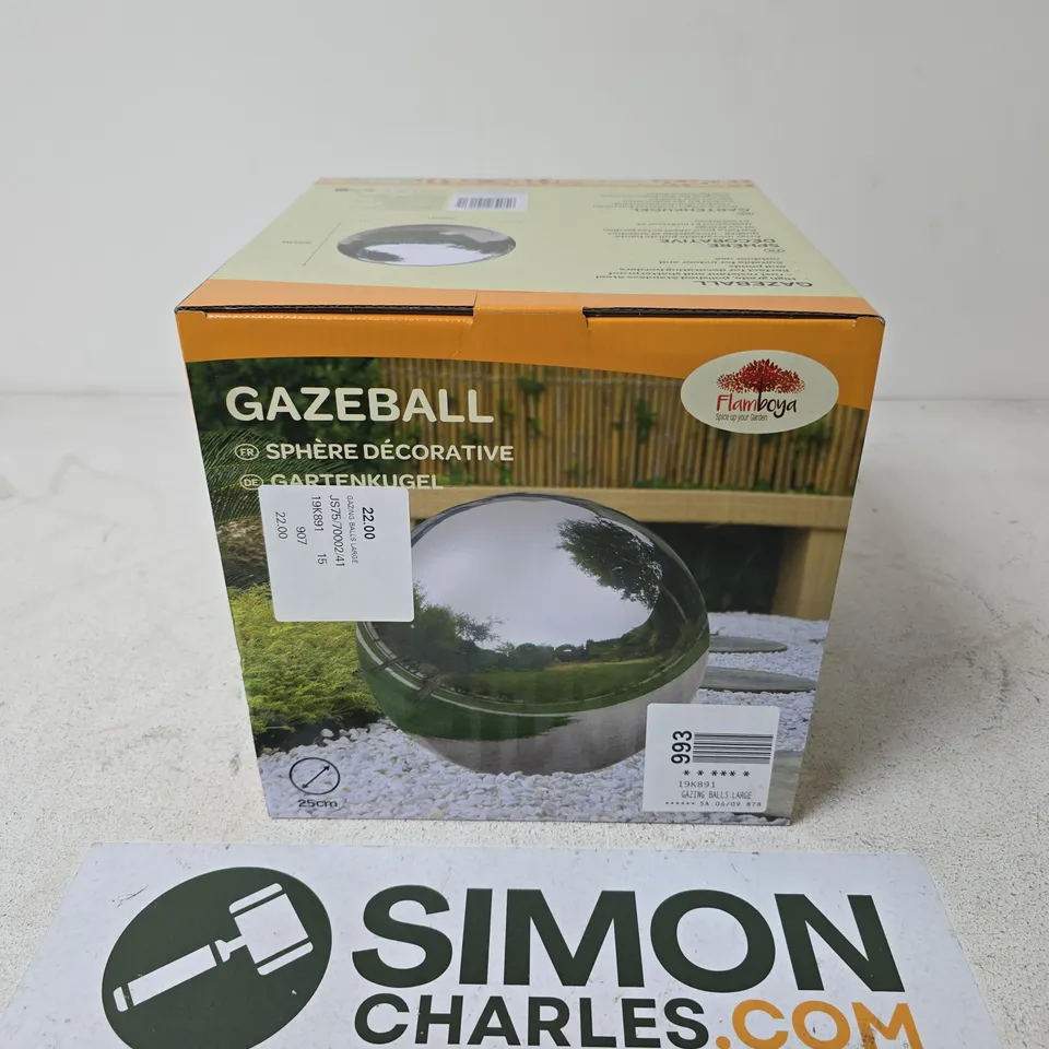 GAZEBALL GAZING BALL DECORATIVE GARDEN SPHERE – LARGE, 25 CM DIAMETER (BOXED)