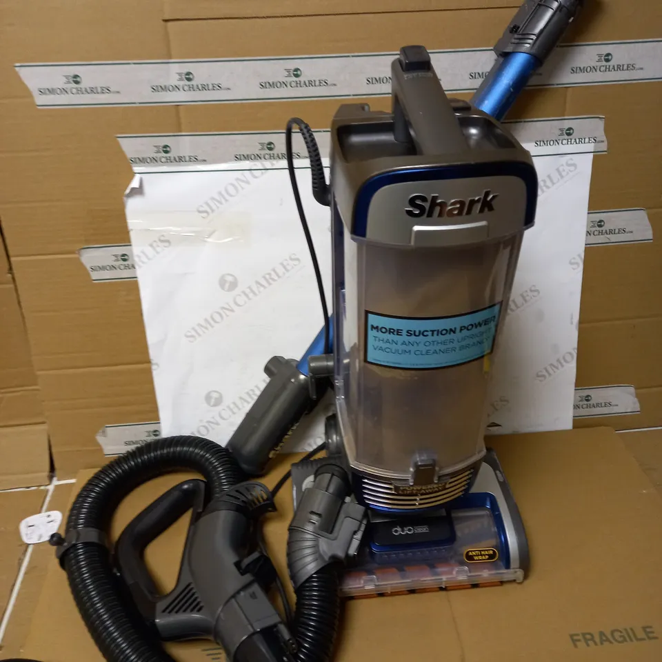 UNBOXED SHARK DUO CLEAN ANTI HAIR WRAP POWERED LIFT AWAY TRUE PET VACUUM