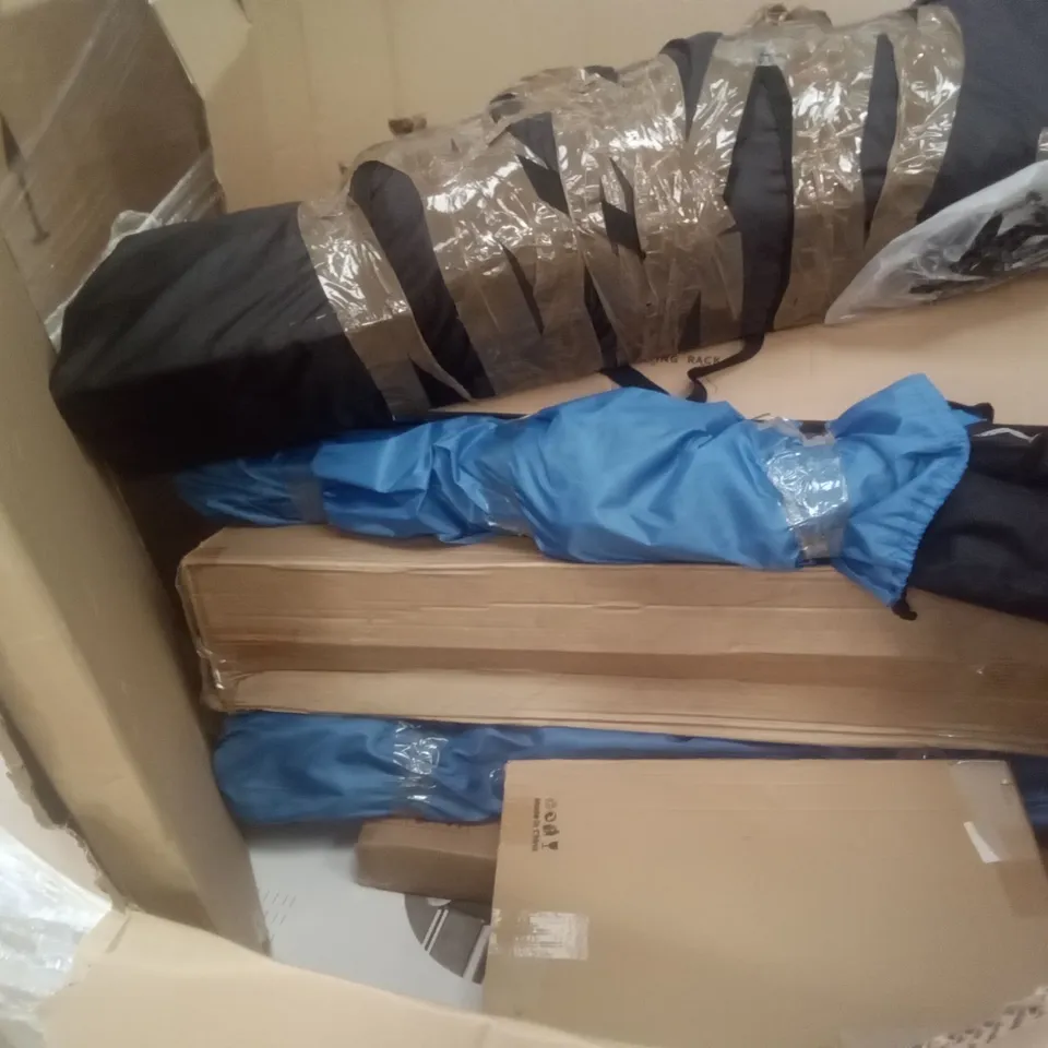 PALLET OF ASSORTED ITEMS INCLUDING ALUMINIUM FRAME MAGNETIC WHITE BOARD, TOILET SEAT, NEWENTOR MATTRESS TOPPER, FOLDING CAMPING CHAIR, KITCHEN MIXER SINK