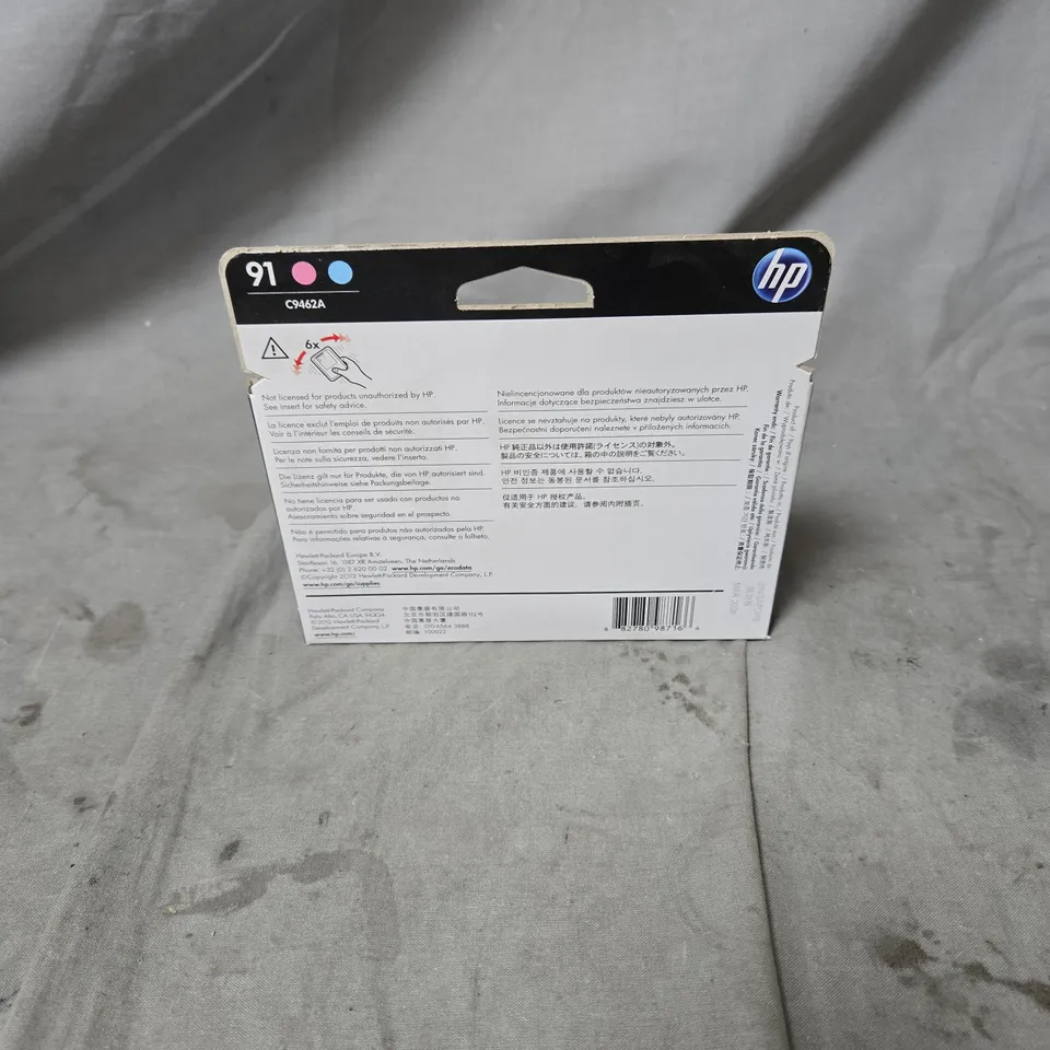 APROXIMATELY 12 X HP DESIGNJET 91 INK CARTRIDGE (C9462A) LIGHT MAGENTA, LIGHT CYAN