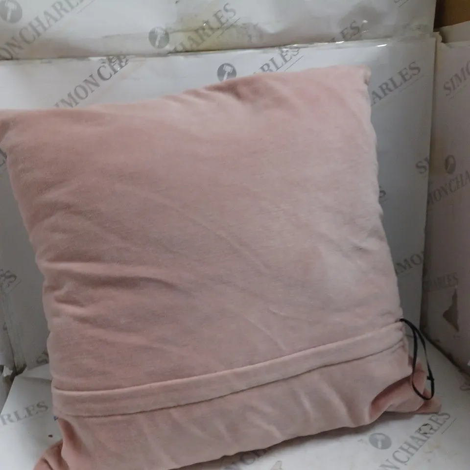 PINK BIBA PILLOW WITH GOLD PRINT 