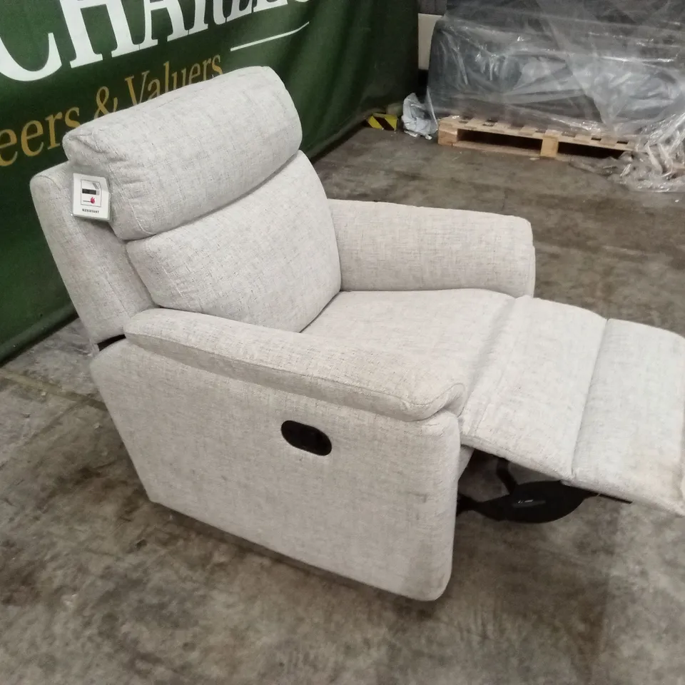 QUALITY DESIGNER FABRIC MANUAL RECLINER ARMCHAIR