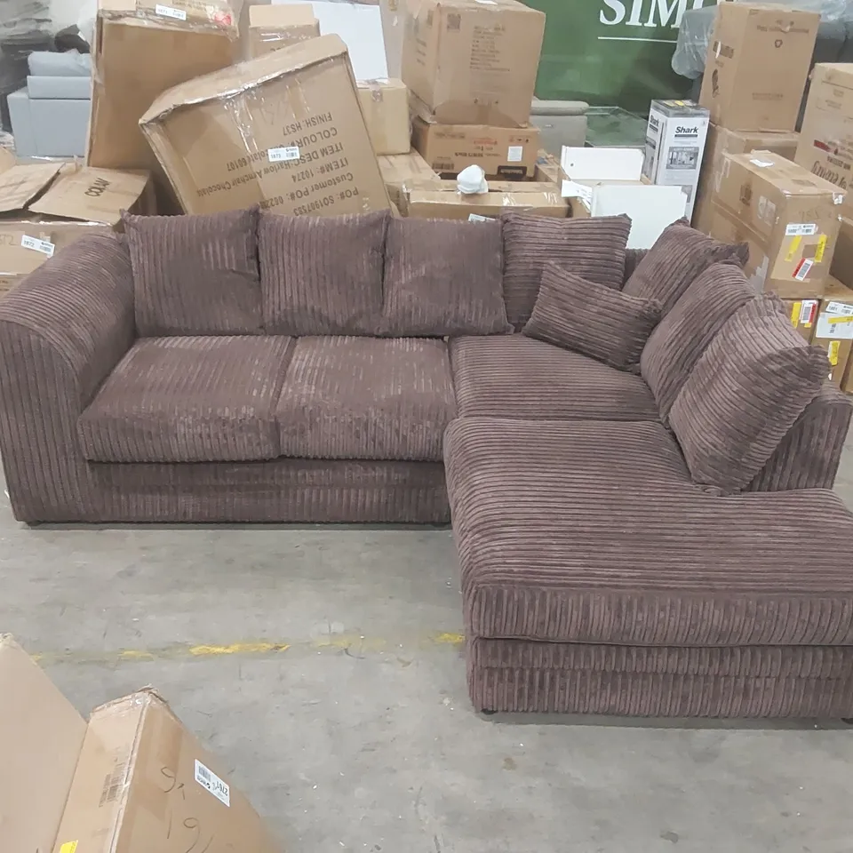 QUALITY DESIGNER CORDUROY CORNER SOFA