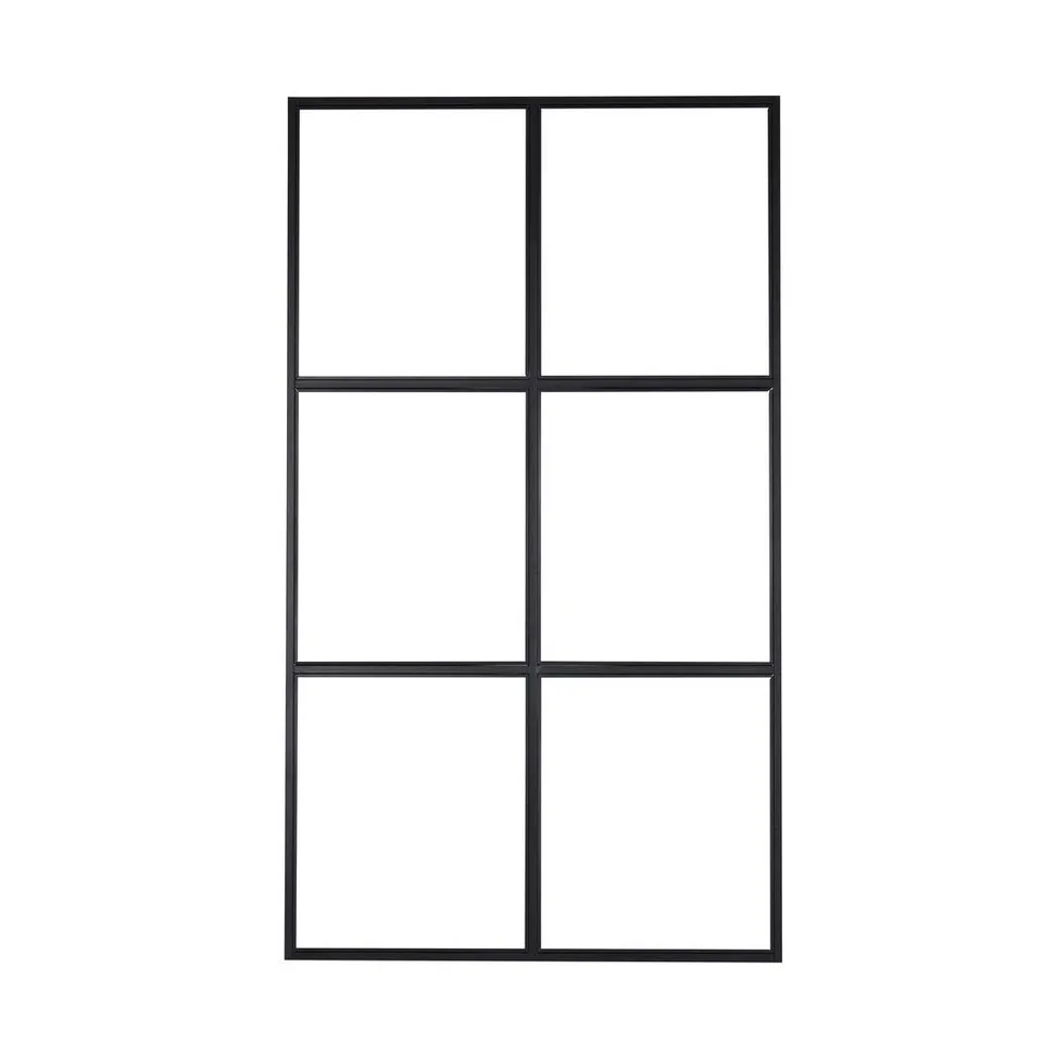 BOXED HAYDON 6 PANEL ROOM DIVIDER CLEAR/MATT BLACK (2 BOXES)