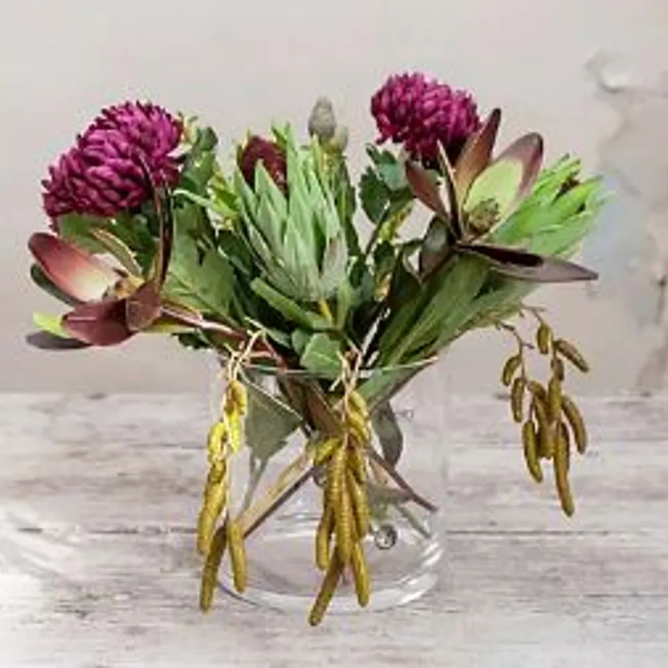 PEONY PROTEA MIX IN A CYLINDER VASE