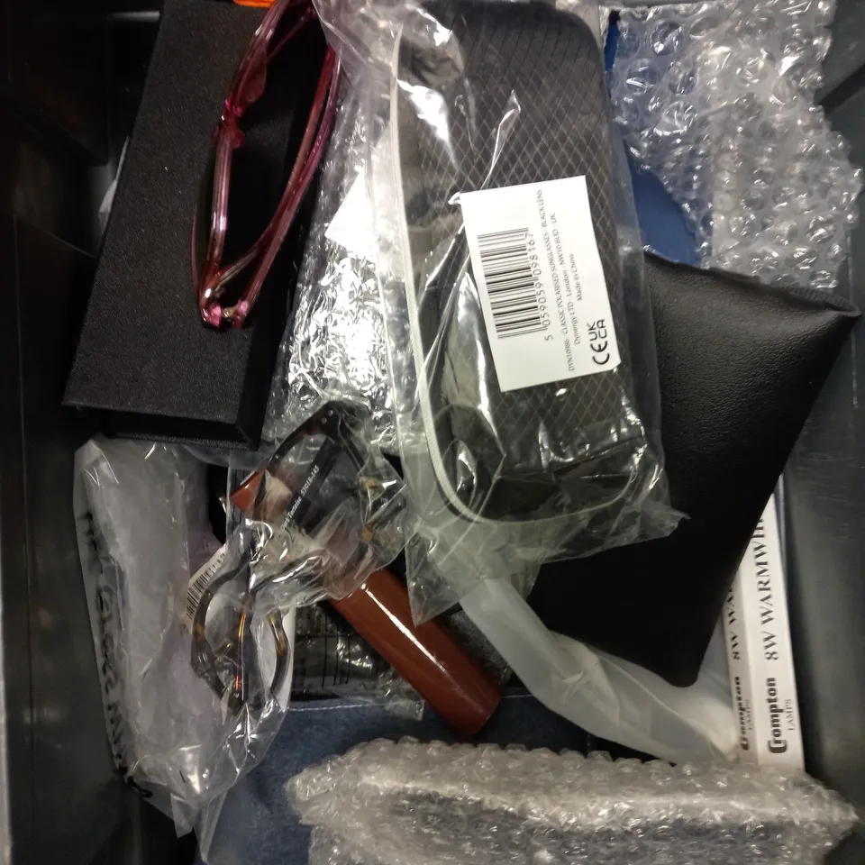BOX OF APPROXIMATELY 20 ASSORTED PRESCRIPTION SPECTACLES & SUNGLASSES TO INCLUDE SUPERDRY, LONDON RETRO, NEW LOOK ETC 