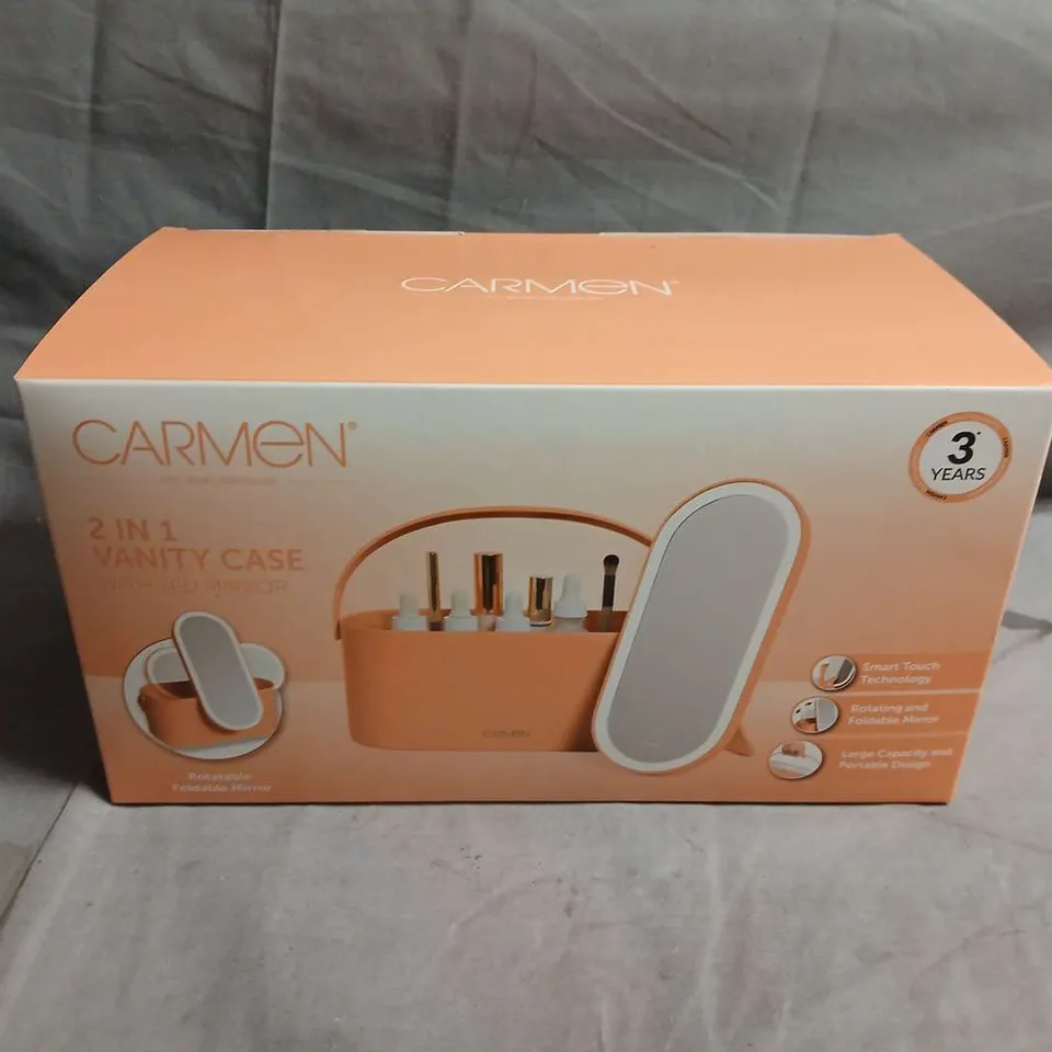 CARMEN 2-IN-1 VANITY CASE WITH MAKEUP BRUSHES – BOXED