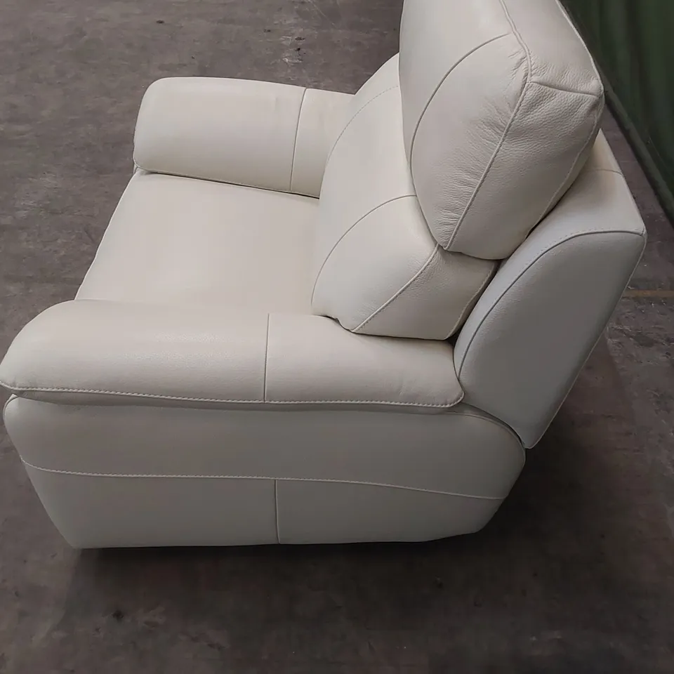 QUALITY DESIGNER ITALIAN MADE PATRIZIO WHITE LEATHER ARMCHAIR