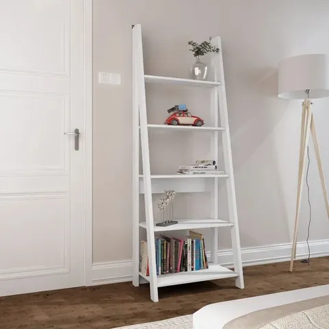 ALLEGRA WHITE LADDER BOOKCASE - 1 BOX