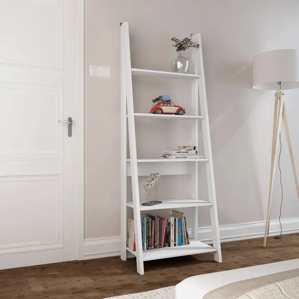 ALLEGRA WHITE LADDER BOOKCASE - 1 BOX