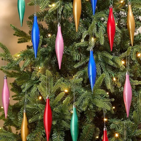 PACK OF TEAR DROP MORE THE MERRIER CHRISTMAS TREE BAUBLES