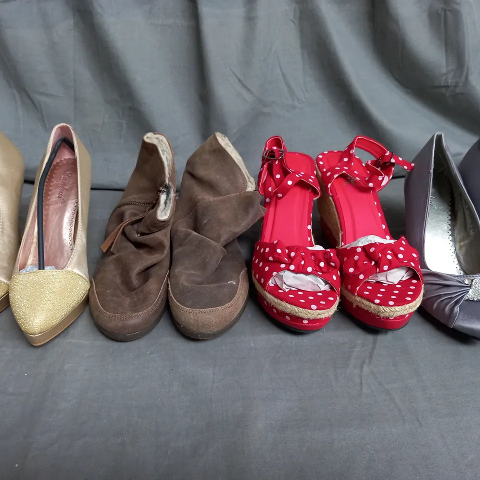 LARGE QUANTITY OF ASSORTED WOMENS SHOES IN VARIOUS SIZES, COLOURS AND STYLES