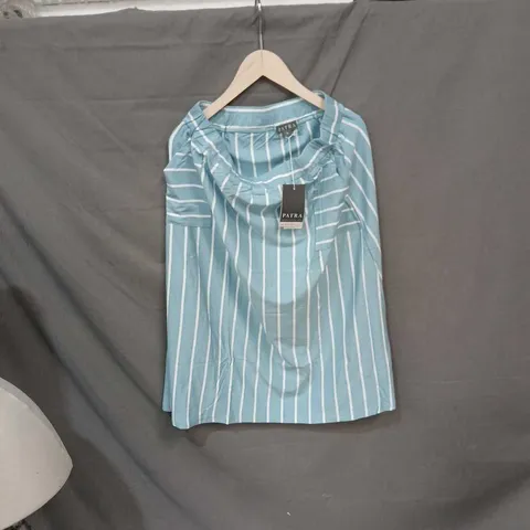 PATRA BLUE & WHITE STRIPED BLOUSE TOP, WOMEN'S, SIZE L