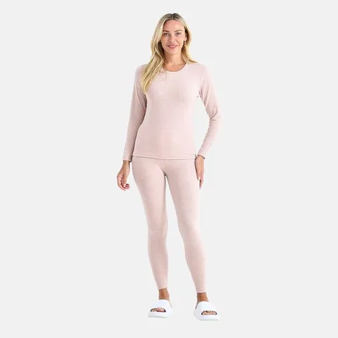 VALISSIERE CASHMERE BLEND THERMAL SCOOP NECK TOP & LEGGINGS SET MEDIUM IN BOX
