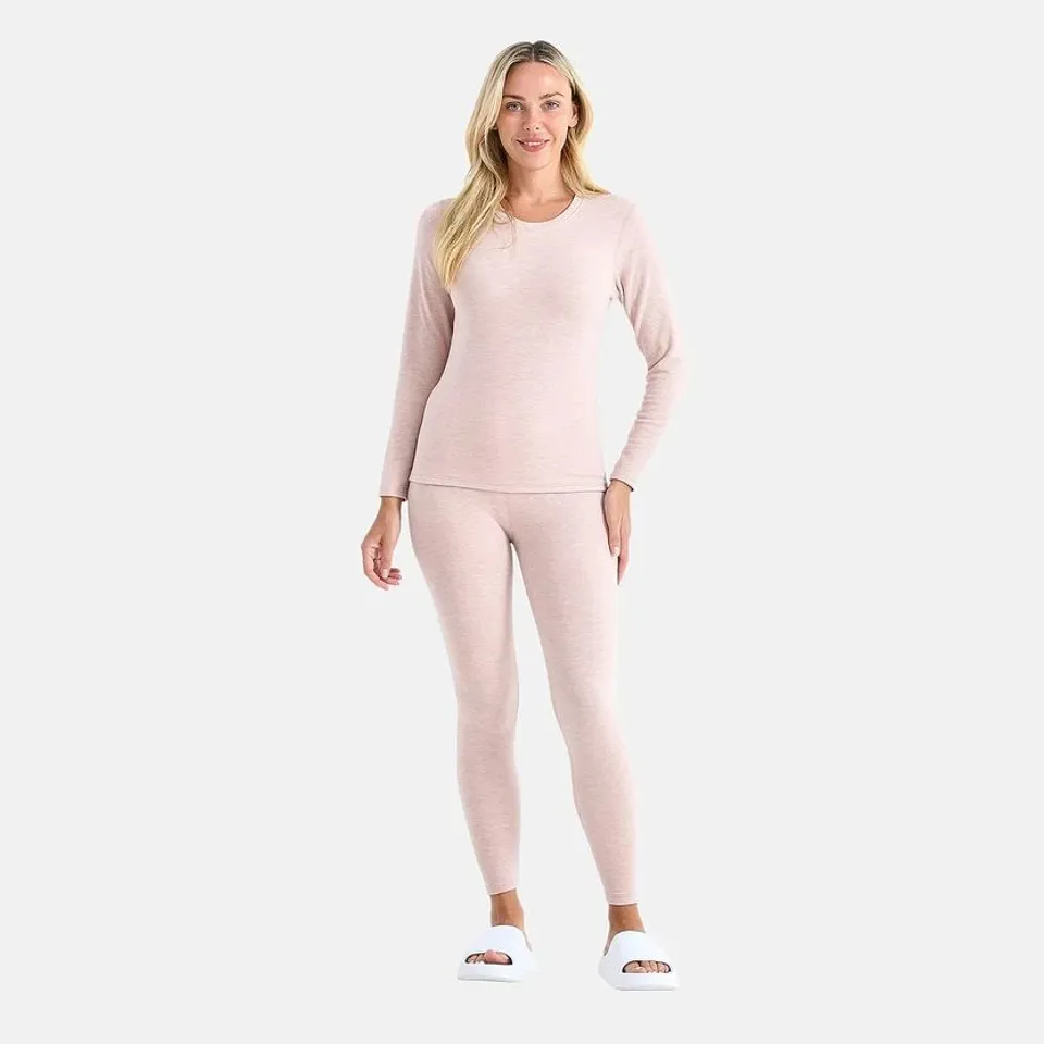 VALISSIERE CASHMERE BLEND THERMAL SCOOP NECK TOP & LEGGINGS SET MEDIUM IN BOX