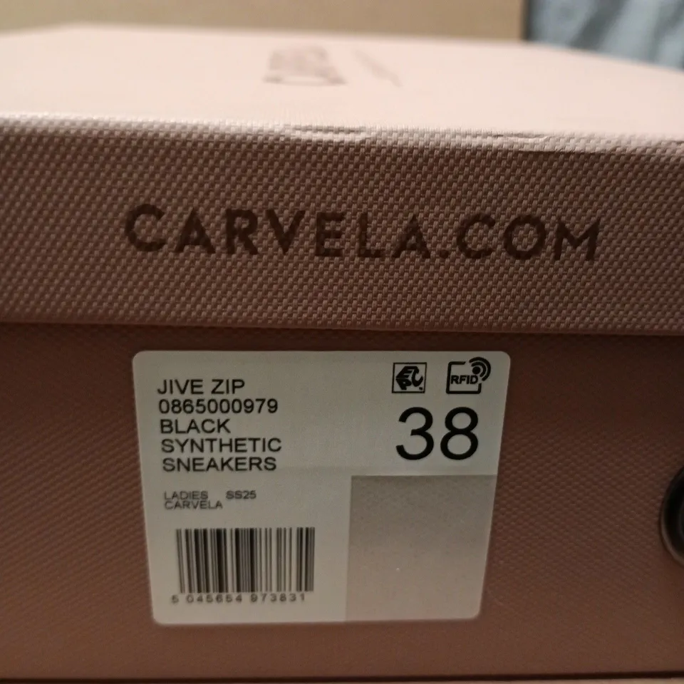 CARVELA JIVE ZIP BLACK SYNTHETIC TRAINERS – UK 5 (EU 38)
